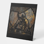 Wutang Cat DJ Style Reclamebord Met Voetstuk (Voorkant)