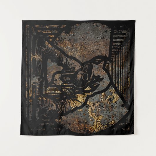 Wutang Cat DJ Style Wandkleed (Voorkant (horizontaal))