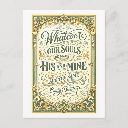 Wuthering Heights Bronte Quote Briefkaart (Voorkant)