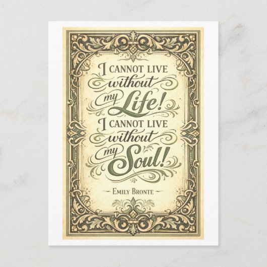 Wuthering Heights Bronte Quote Briefkaart (Voorkant)