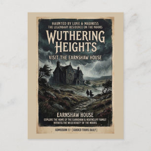Wuthering Heights Gotische Heide Retro Reisposter Briefkaart