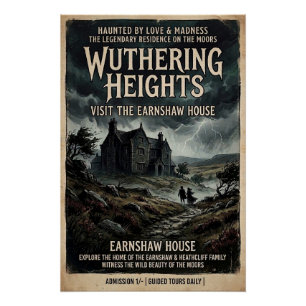Wuthering Heights Gotische Heide Retro Reisposter Perfect Poster