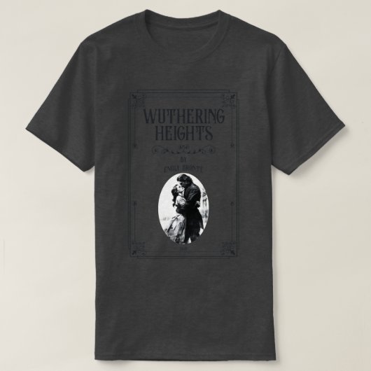 Wuthering Heights Heathcliff boekenachtige Bronte T-shirt (Design voorkant)