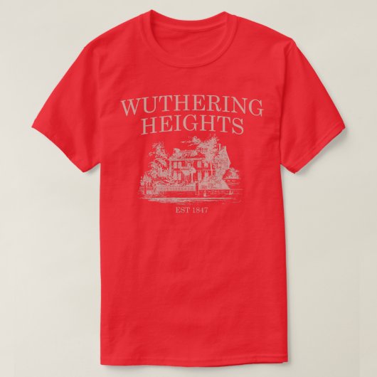 Wuthering Heights Heathcliff boekenachtige Bronte T-shirt (Design voorkant)