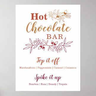 Wuwelijksverlofpartij in het menu Hot Chocolate Ba Poster