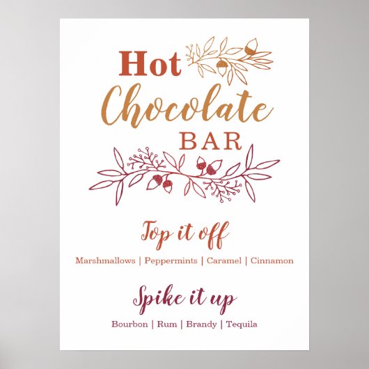 Wuwelijksverlofpartij in het menu Hot Chocolate Ba Poster (Voorkant)