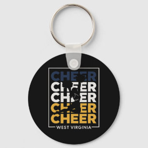 Wv Cheer West Virginia Cheerleader Cheerleading Da Sleutelhanger