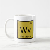 Wv - West Virginia scheikundesymbool Koffiemok (Links)