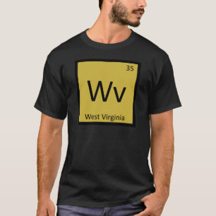 Wv - West Virginia scheikundesymbool T-shirt