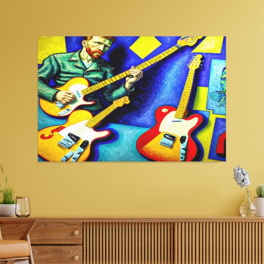 WVVG, Abstracte Van Gogh stijl kunst Canvas Afdruk (Insitu (Woonkamer))