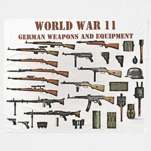 WW11 DUITSE WAPENS EN APPARATUUR FLEECE DEKEN (Voorkant (Horizontaal))