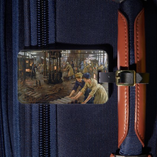 WW1 1918 Vrouwen werken bij een Munitie fabriek Bagagelabel (Voorkant Insitu 4)