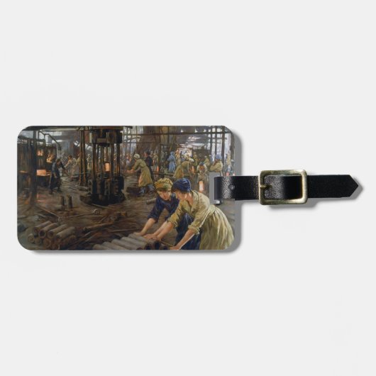 WW1 1918 Vrouwen werken bij een Munitie fabriek Bagagelabel (Voorkant horizontaal)