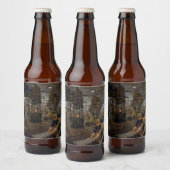 WW1 1918 Vrouwen werken bij een Munitie fabriek Bier Etiket (Flessen)
