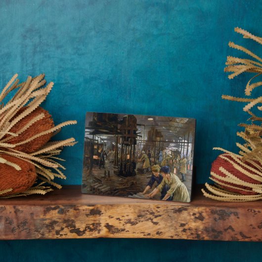 WW1 1918 Vrouwen werken bij een Munitie fabriek Fotoplaat (Zijkant)