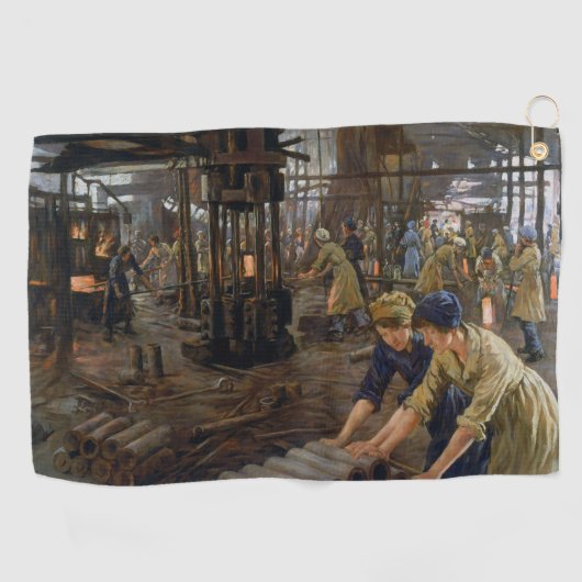 WW1 1918 Vrouwen werken bij een Munitie fabriek Golfhanddoek (Horizontaal)
