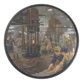 WW1 1918 Vrouwen werken bij een Munitie fabriek Hockey Puck (Voorkant)