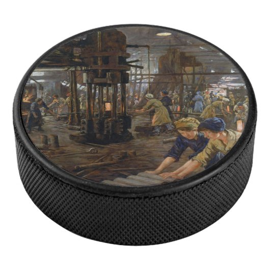 WW1 1918 Vrouwen werken bij een Munitie fabriek Hockey Puck (3/4)
