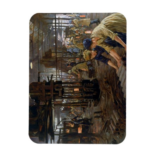 WW1 1918 Vrouwen werken bij een Munitie fabriek Magneet (Verticaal)