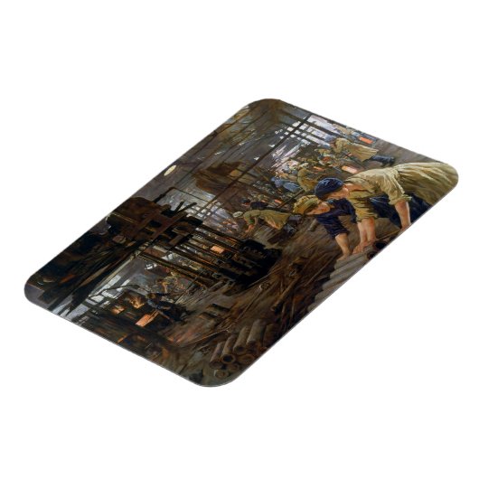 WW1 1918 Vrouwen werken bij een Munitie fabriek Magneet (Linkerzijde)