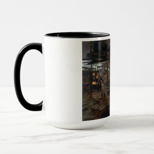 WW1 1918 Vrouwen werken bij een Munitie fabriek Mok (Links)