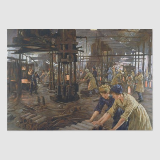 WW1 1918 Vrouwen werken bij een Munitie fabriek Tissuepapier (Voorkant)