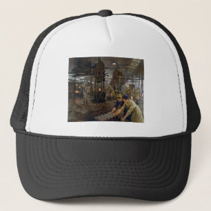 WW1 1918 Vrouwen werken bij een Munitie fabriek Trucker Pet