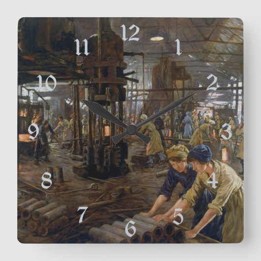 WW1 1918 Vrouwen werken bij een Munitie fabriek Vierkante Klok (Voorkant)