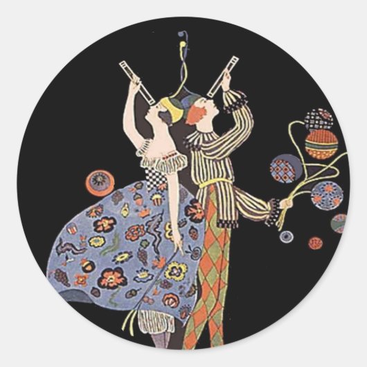 WW1 Art Deco Poster Ronde Sticker (Voorkant)