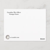 WW1 Canadese Welvaart Arm Briefkaart (Achterkant)