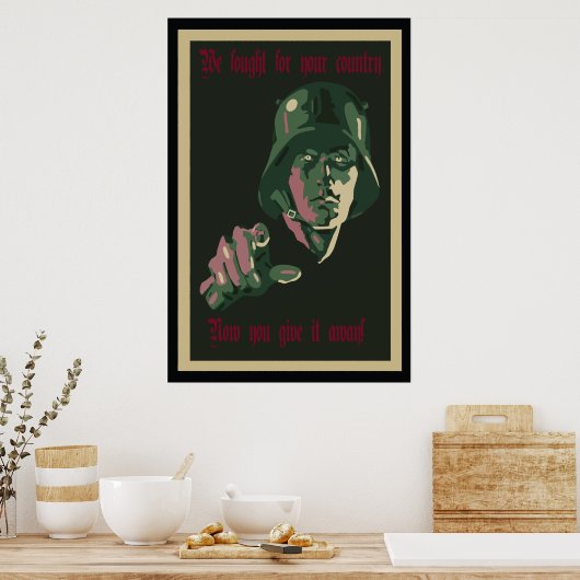 WW1 Duits Poster tegen protesten (Keuken)