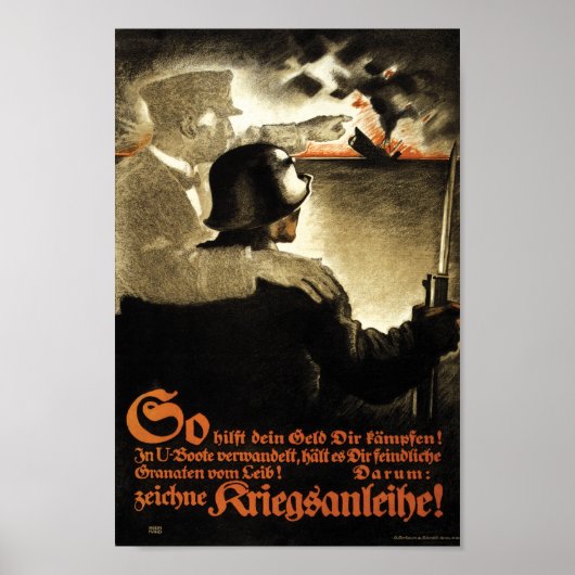 WW1 Duitse propaganda koopt oorlogsobligaties Poster (Voorkant)