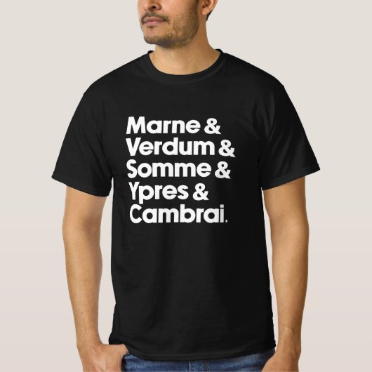 WW1 Historic Battles T-shirt (Voorkant)