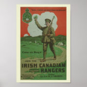 WW1 Irish Canadian Rangers Poster (Voorkant)