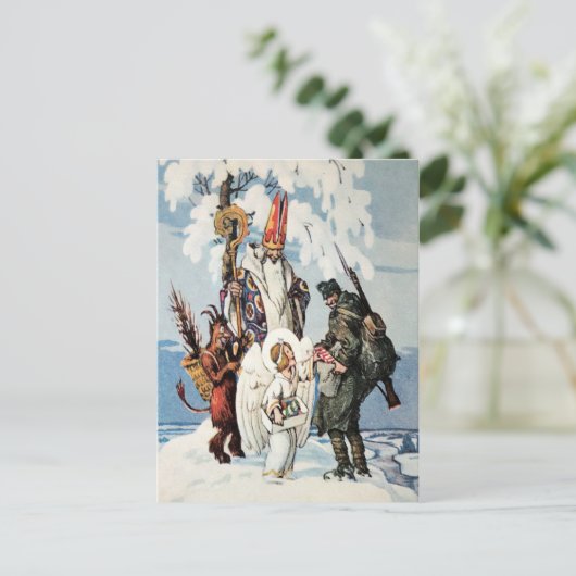  WW1-kerstkrampus Briefkaart (Staand voorkant)