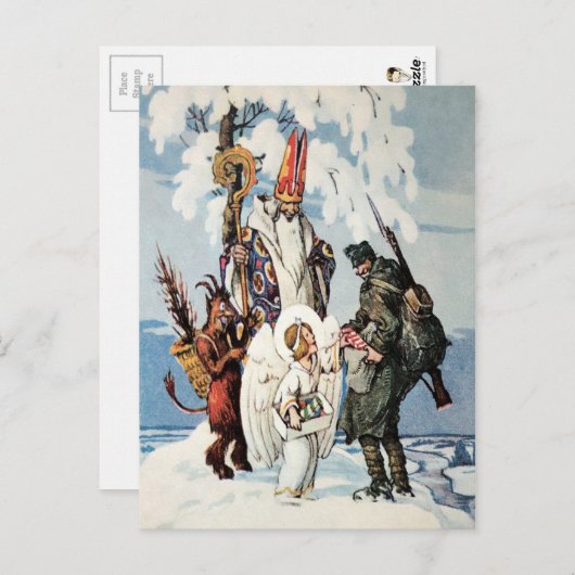WW1-kerstkrampus Briefkaart (Voorkant / Achterkant)