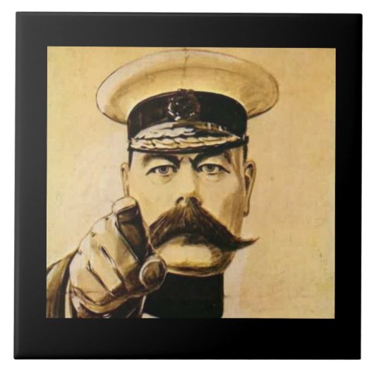 WW1 Lord Kitchener Ceramic Feature Tile. Tegeltje (Voorkant)