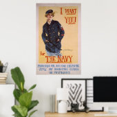 WW1-marine - Poster voor werving aan zee of afdruk (Thuiskantoor)