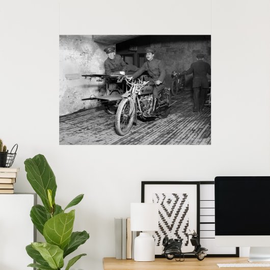 WW1 Motorfietsontlading Poster (Thuiskantoor)