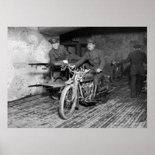 WW1 Motorfietsontlading Poster