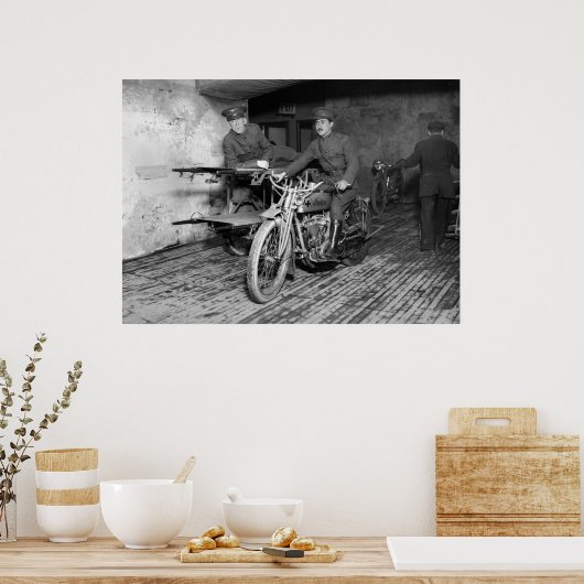 WW1 Motorfietsontlading Poster (Keuken)