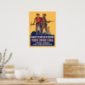 WW1 Patriottische Coalminer en Doughboy Retro Poster (Keuken)