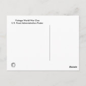 WW1 Poster voor de voedseladministratie Briefkaart (Achterkant)