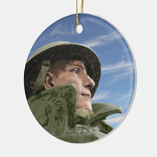 WW1 Soldaat in Helmet en Timpische munt Keramisch Ornament (Links)