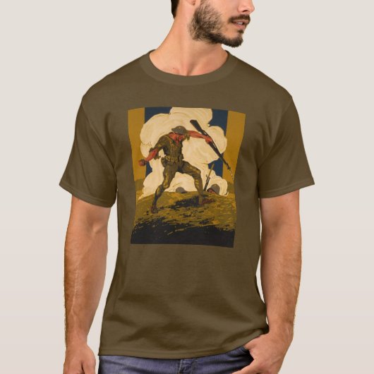 WW1 Soldier Granade  T-shirt (Voorkant)