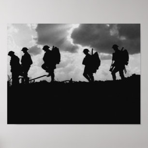WW1 Soldier Silhouettes - Slag bij Broodzegde Poster