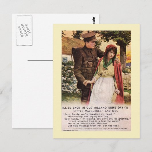 WW1 Songcard Briefkaart (Voorkant / Achterkant)