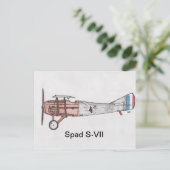 WW1 Spad S-VII Vuurwerk Briefkaart (Staand voorkant)