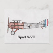 WW1 Spad S-VII Vuurwerk Briefkaart (Voorkant)