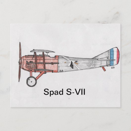 WW1 Spad S-VII Vuurwerk Briefkaart (Voorkant)